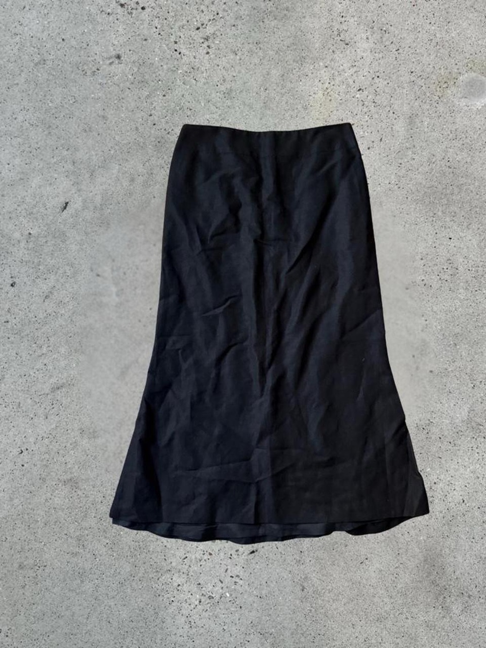 LOFT Black Linen Maxi Skirt
